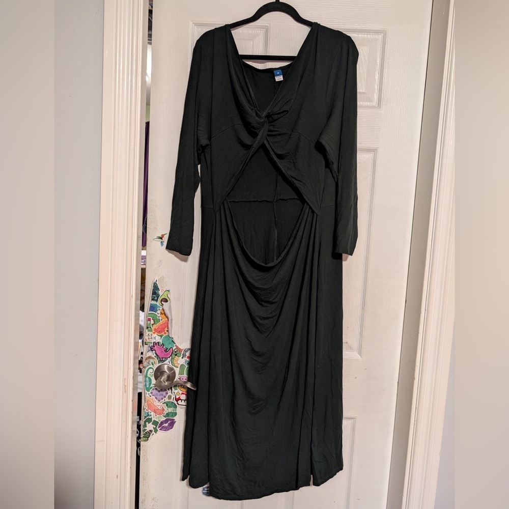 Elegant Dark Green Long Sleeve Dress